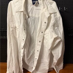 Wrangler Men's White Pearl Snap Button Up